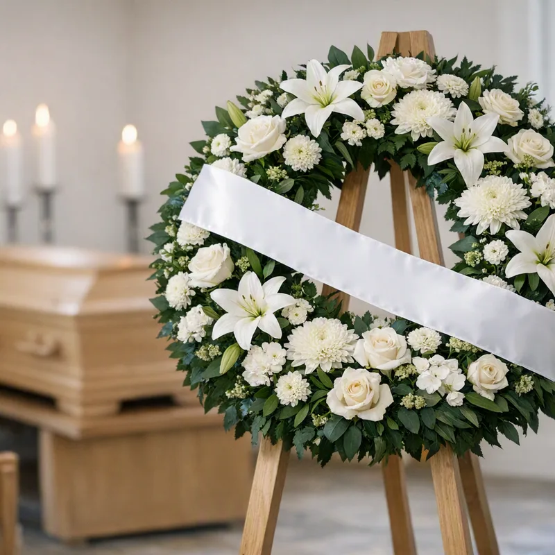 Fleurs pour un enterrement - couronne, gerbe et condoléances