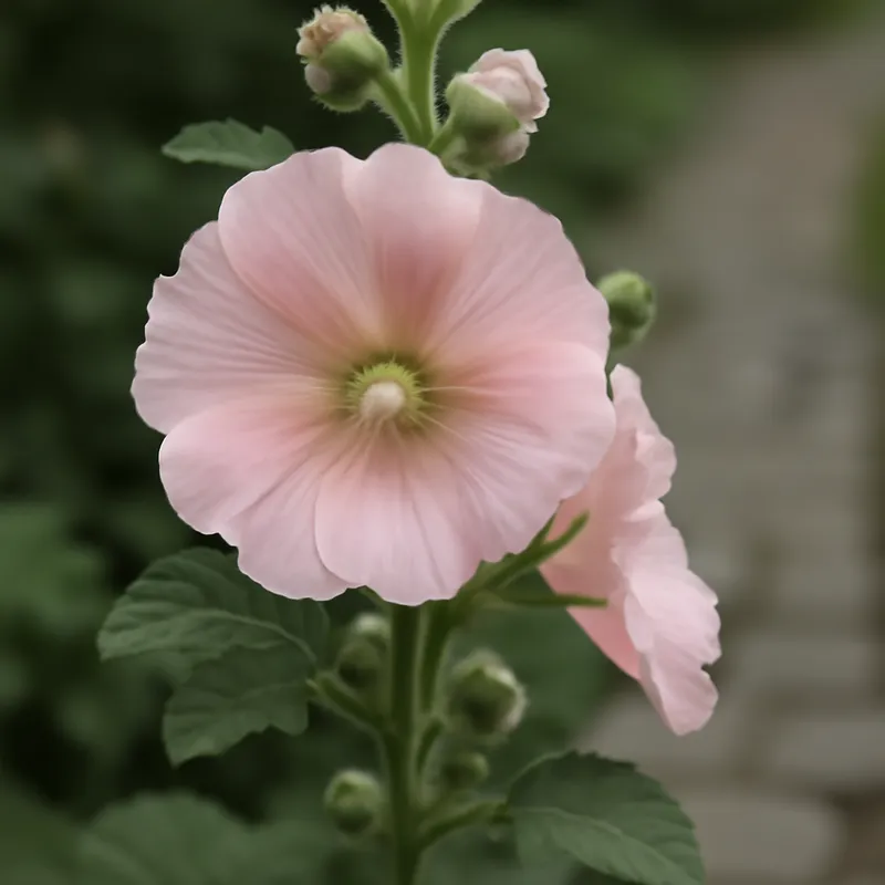 Rose trémière – rose – image 4