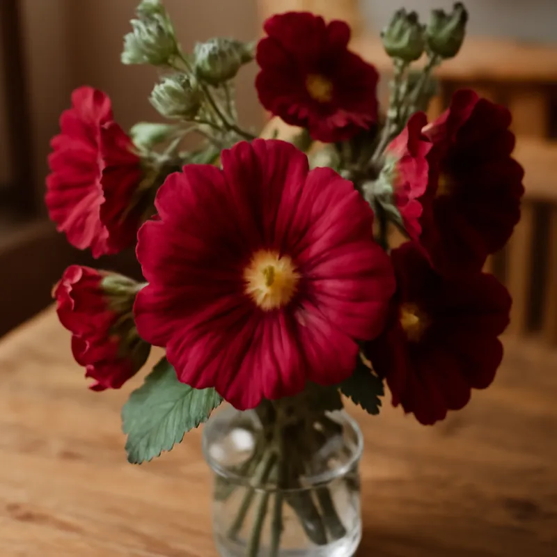 Rose trémière – rouge – image 3