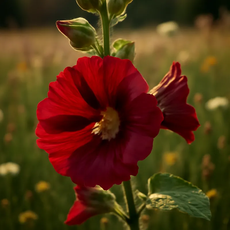 Rose trémière – rouge – image 4